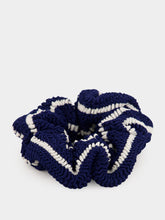 Hunza G Scrunchie Crinkle in Navy and White Stripe