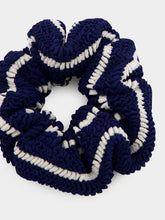 Hunza G Scrunchie Crinkle in Navy and White Stripe