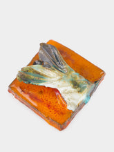 Studio Bongard 3D Sardine Tail Tile Sculpture in Orange