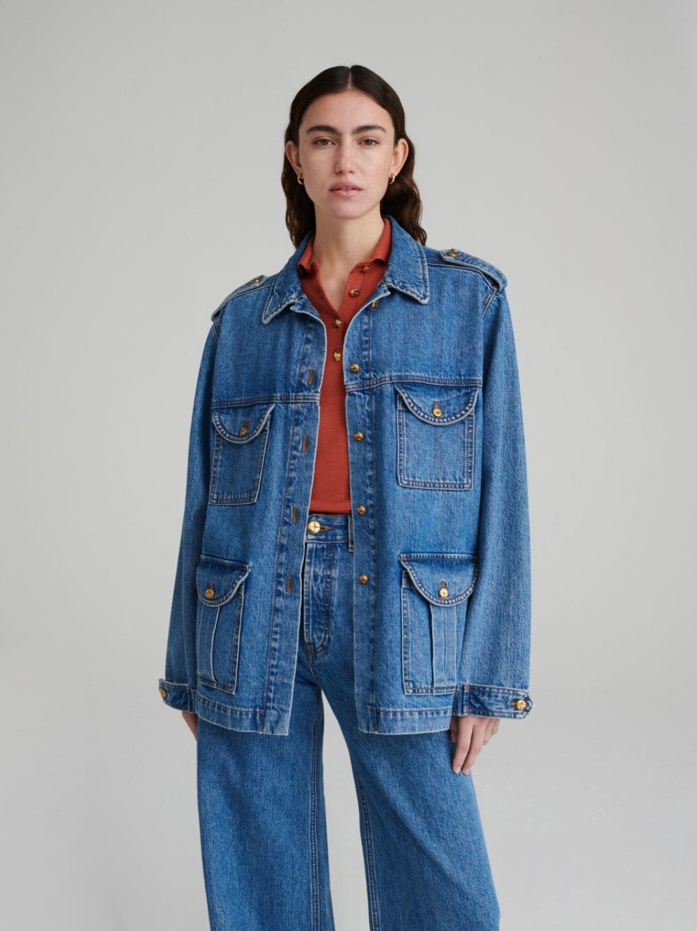 Blue Denim Sahariana Jacket