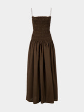 Matteau Chocolate Brown Shirred Maxi Dress