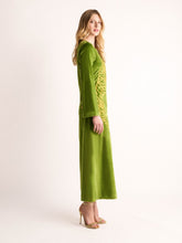 Paula Selene Garden Green Velvet Dress