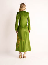 Paula Selene Garden Green Velvet Dress