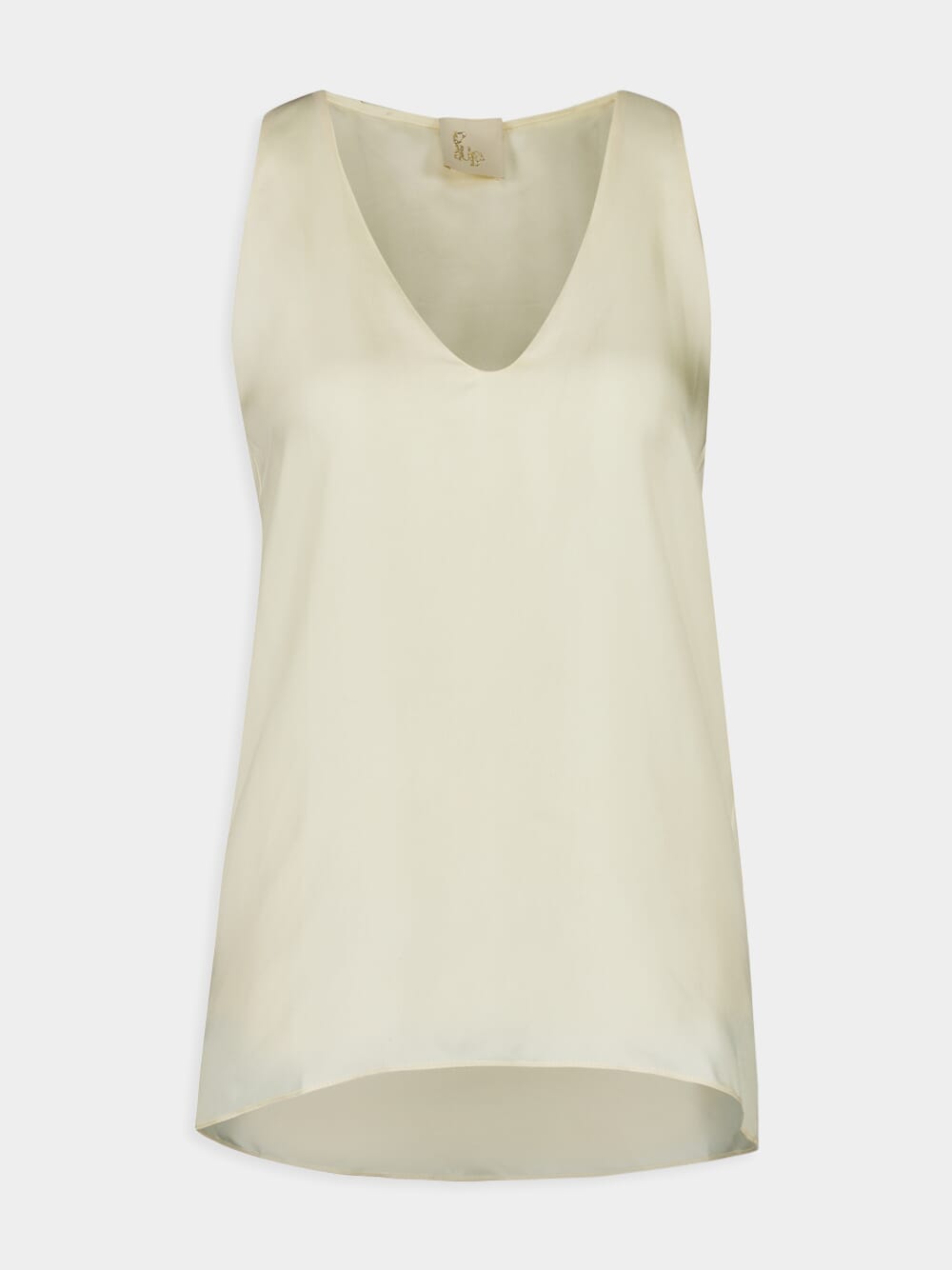 Serena Vanilla Custard the Web Silk Twill Tank-Top