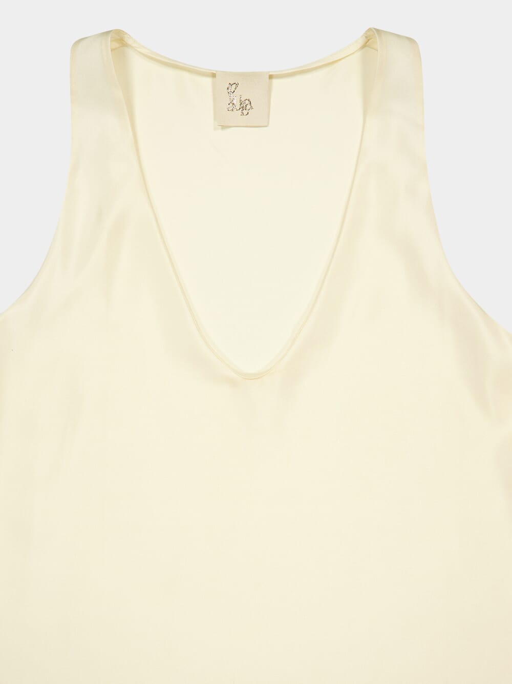 Serena Vanilla Custard the Web Silk Twill Tank-Top