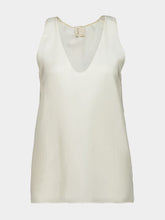 Paula Serena Cream Silk Tank-Top