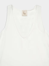 Paula Serena White Silk Tank-Top