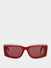 Ferragamo Burgundy Rectangular Sunglasses