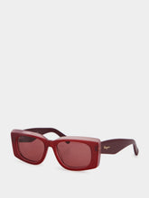 Ferragamo Burgundy Rectangular Sunglasses