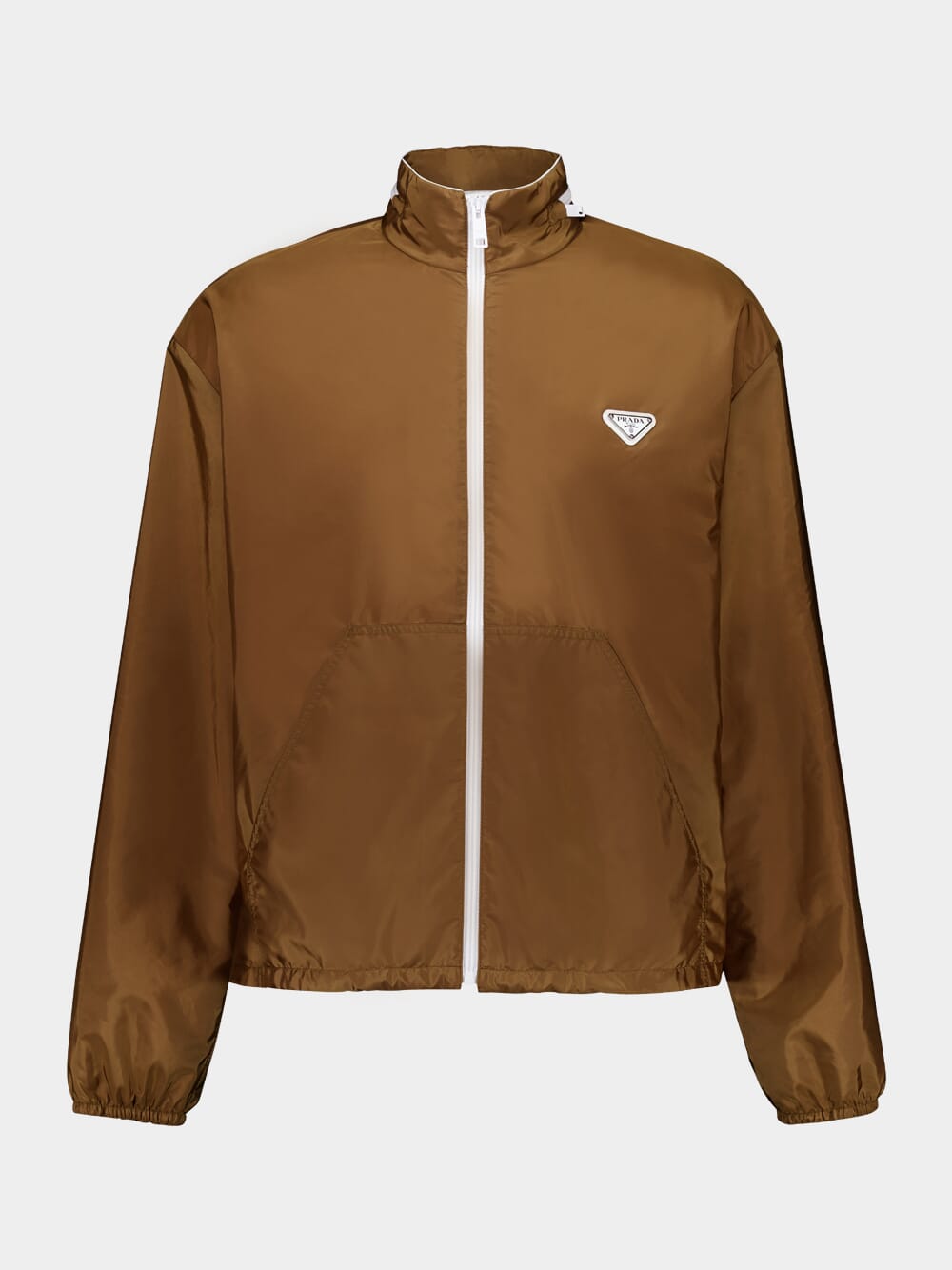 Brown Re-Nylon Zipped Lightweight Jacket