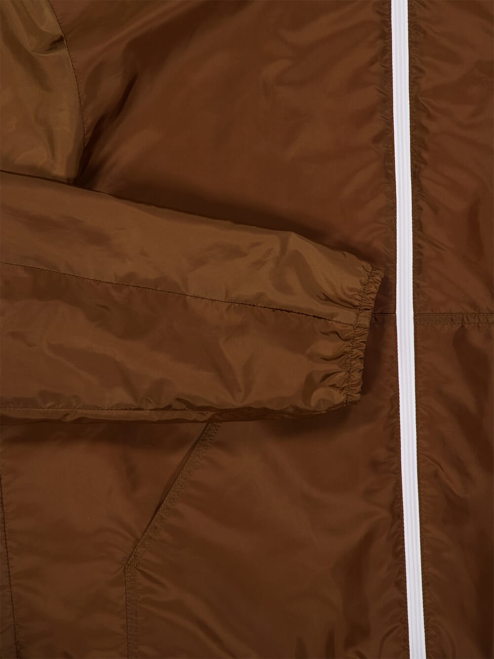 Brown Re-Nylon Zipped Lightweight Jacket