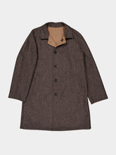 Prada Brown and Beige Reversible Buttoned Coat