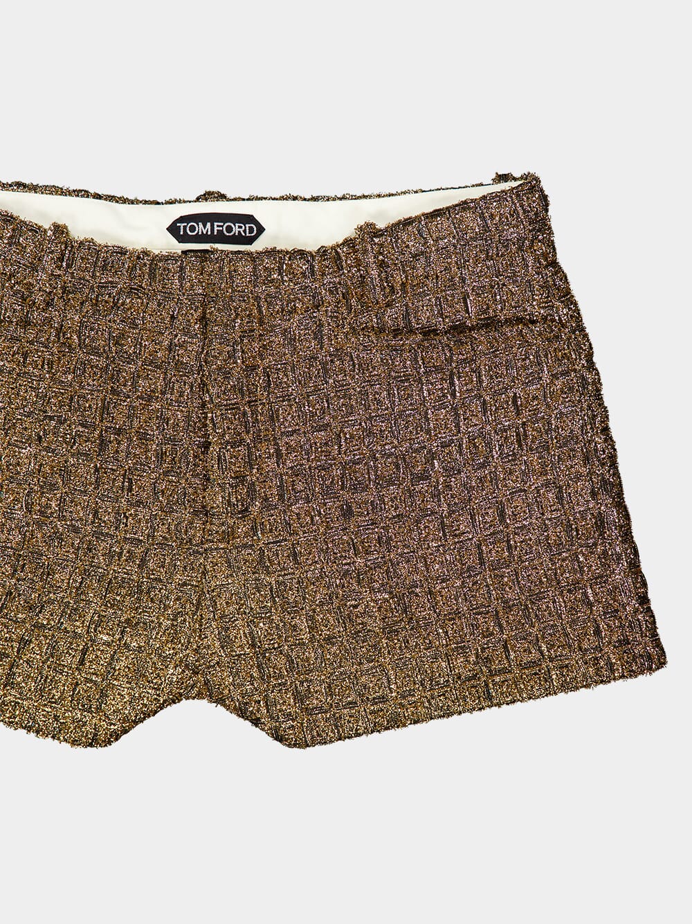 Mini Croco Metallic Tweed Shorts