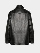 MM6 Maison Margiela Black Leather Button-Up Jacket