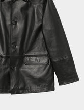 MM6 Maison Margiela Black Leather Button-Up Jacket