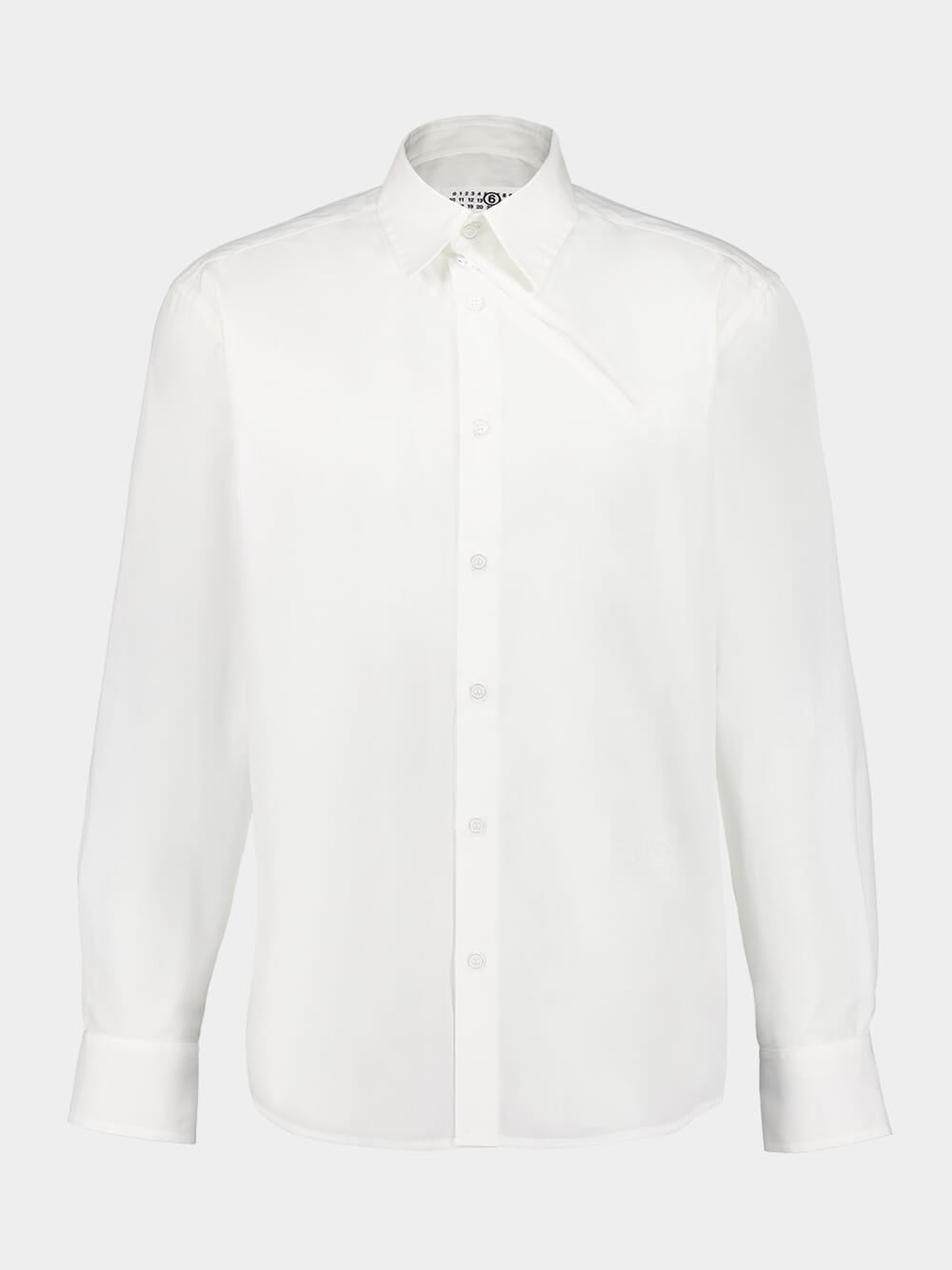 White Zip-Detail Poplin Shirt