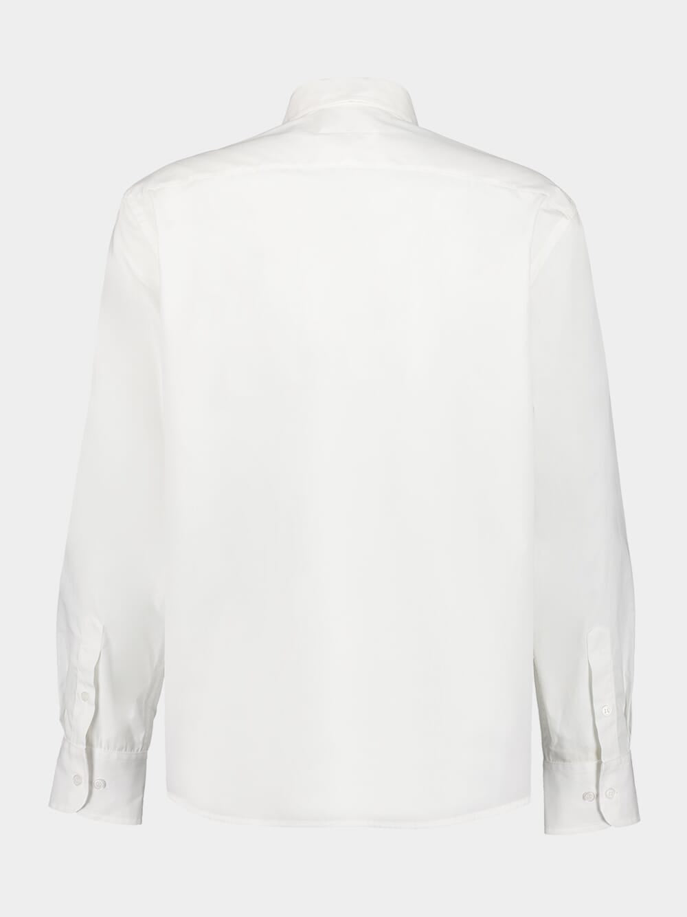 White Zip-Detail Poplin Shirt