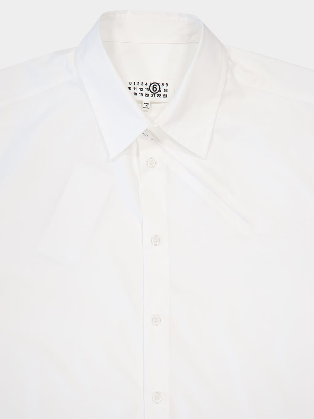 White Zip-Detail Poplin Shirt