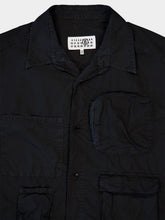 MM6 Maison Margiela Black Long-Sleeve Shirt With Neck Cut Multiple Pockets