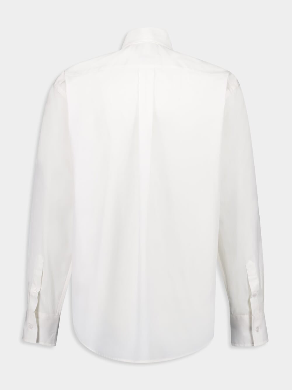 White Detachable-Collar Long Sleeve Shirt