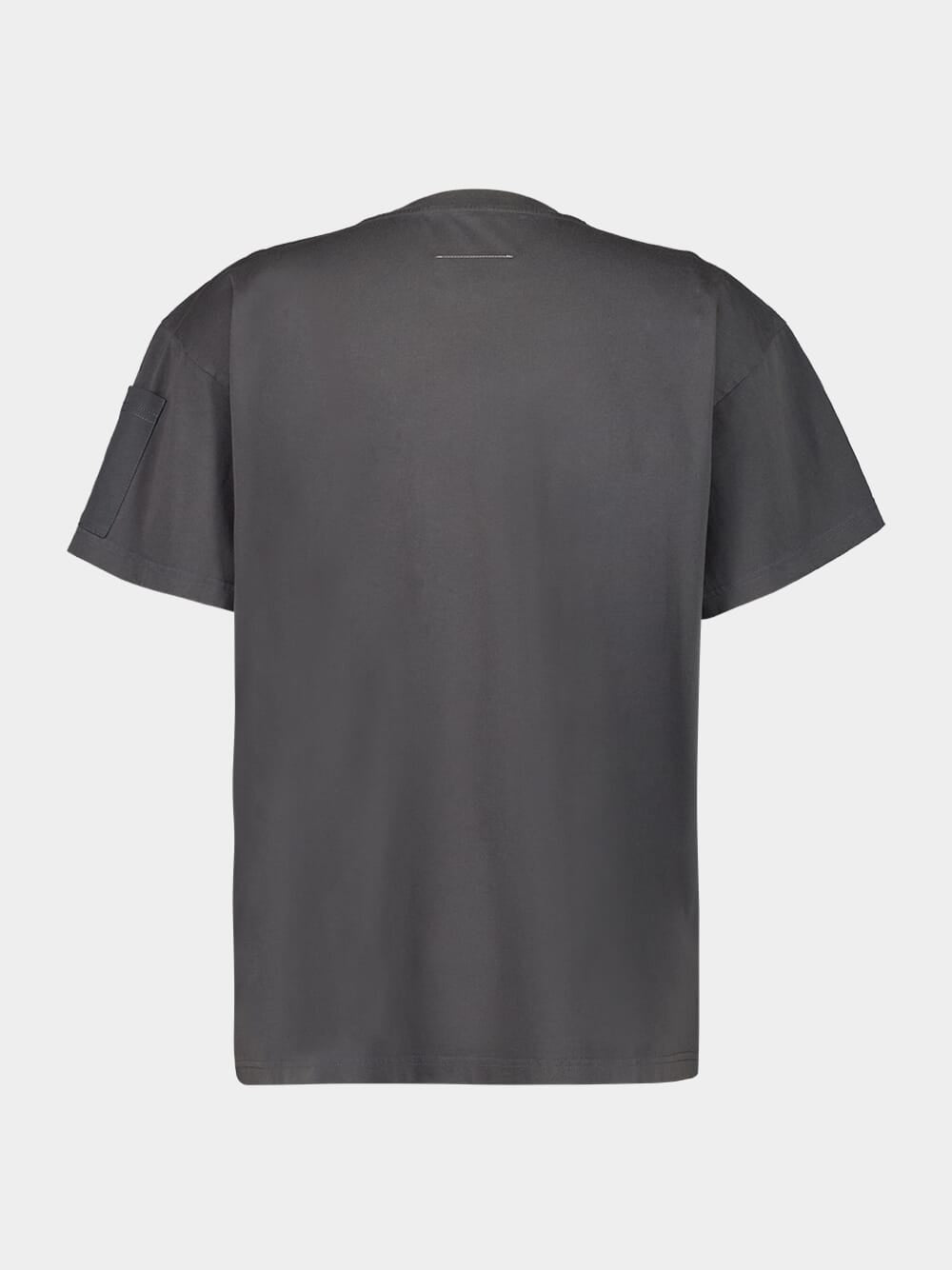 Dark Grey T-shirt With Multiple Pockets And Logo Print