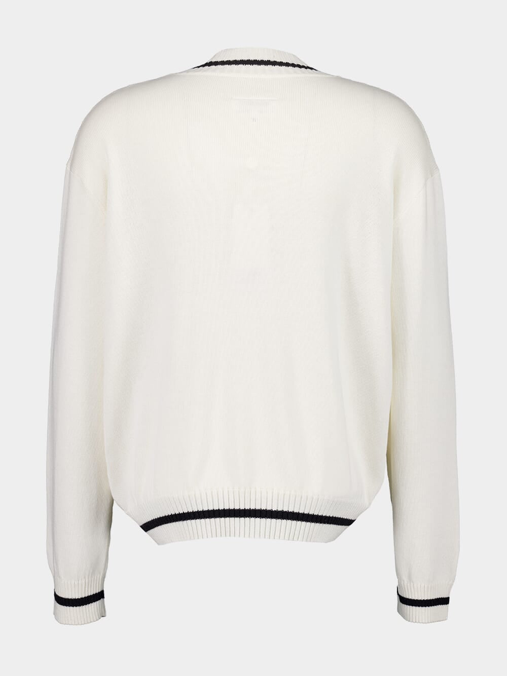 Off-White V-Neck Numbers Motif Jumper