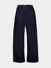 MM6 Maison Margiela Blue Cotton Wide-Leg Trousers