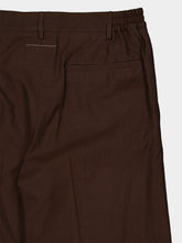 MM6 Maison Margiela Brown Wool Wide-Leg Pleated Trousers