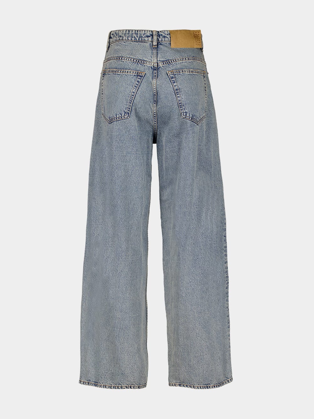 Light Blue Pleated Wide Leg 5-Pocket Jeans