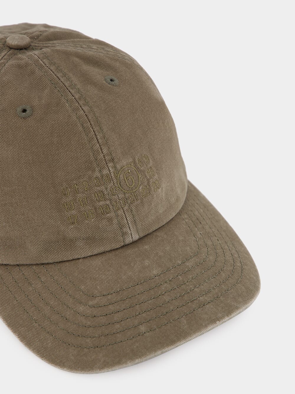 Olive Distressed Look Logo Cap