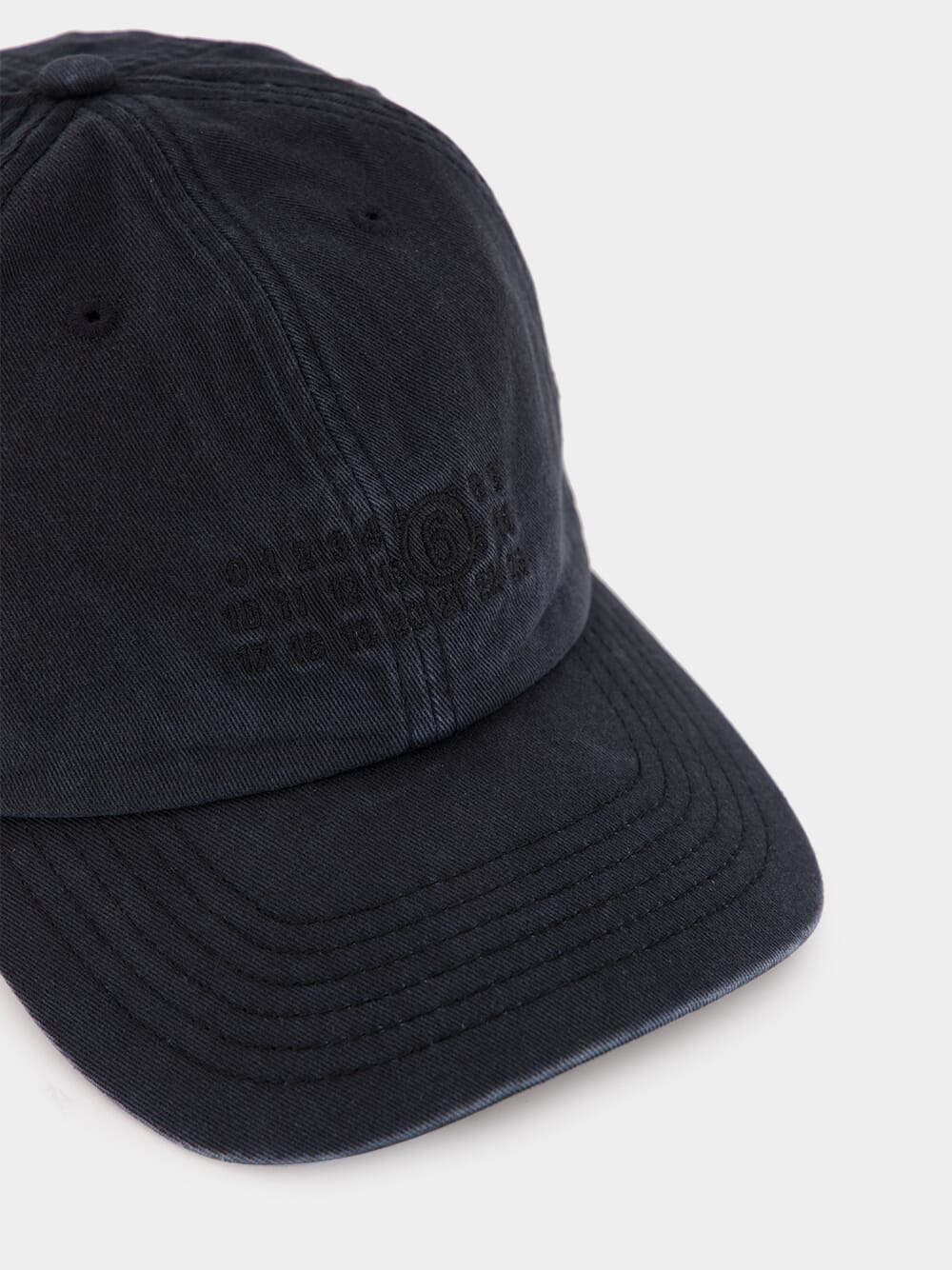 Black Distressed Look Logo Cap