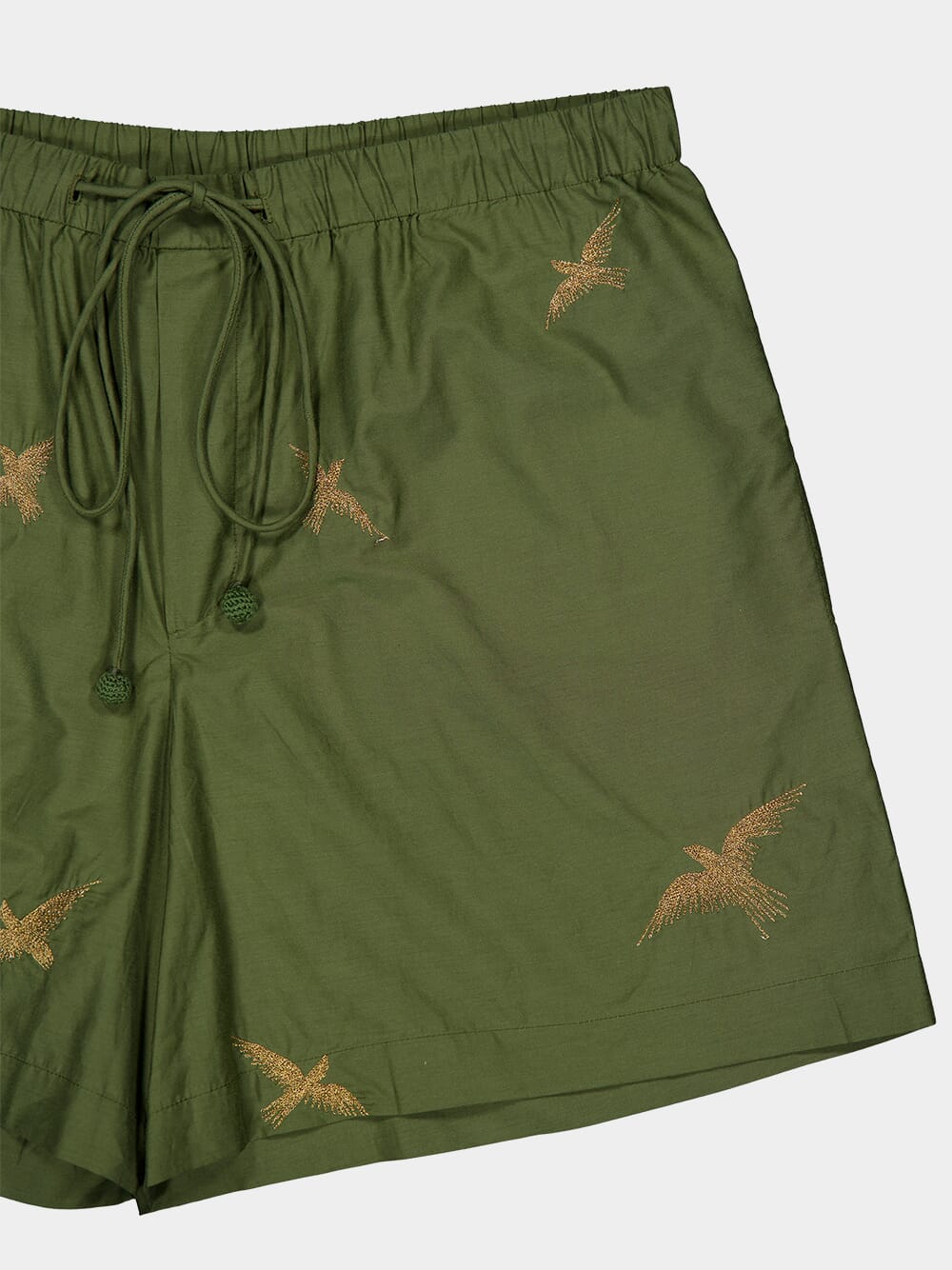 Embroidered Birds Columbus Shorts