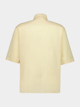 Lemaire Ice Apricot Short Sleeve Shirt in Washed Cotton Muslin