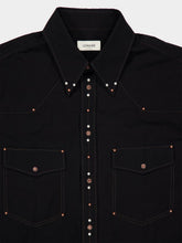 Lemaire Black Crepe Cotton Studded Shirt