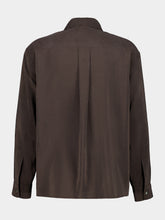 Lemaire Licorice Convertible Collar Silk Shirt