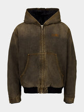 MM6 Maison Margiela Brown Hooded Denim Jacket
