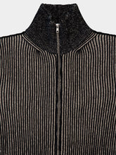 MM6 Maison Margiela Black Ribbed Wool Zip Cardigan
