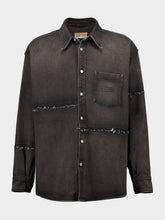 MM6 Maison Margiela Grey Cotton Shirt Jacket with Raw Edges