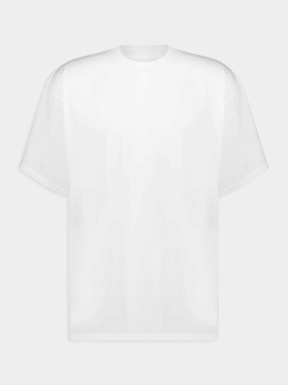 White Cotton Numbers Printed Crewneck T-Shirt