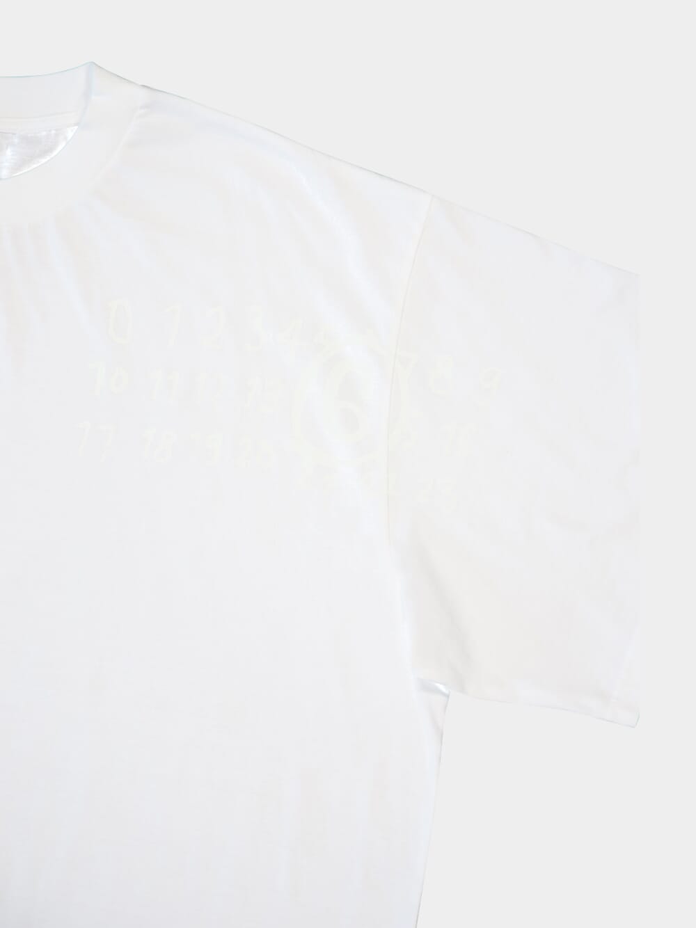 White Cotton Numbers Printed Crewneck T-Shirt