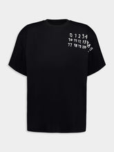MM6 Maison Margiela Black Cotton Numbers Printed Crewneck T-Shirt