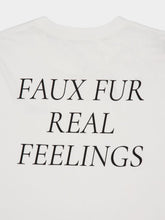 MM6 Maison Margiela White Faux Fur Real Feelings Print T-Shirt