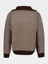 MM6 Maison Margiela Brown and Off-White Reversible Half-Zip Jumper