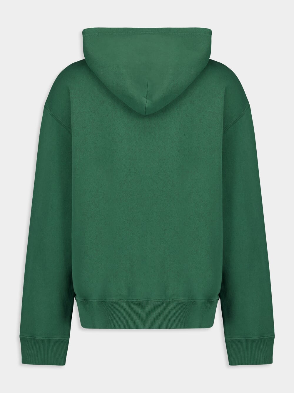 Green Cotton Numbers-Motif Drawstring Hoodie