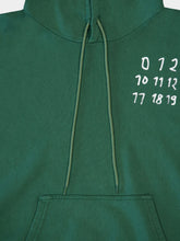 MM6 Maison Margiela Green Cotton Numbers-Motif Drawstring Hoodie