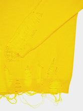 MM6 Maison Margiela Yellow Distressed Virgin Wool Knit Sweater