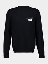 MM6 Maison Margiela Black Wool Jumper with Taped Numeric Label