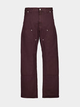 Wine Straight-Leg Utility Jeans