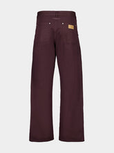 Wine Straight-Leg Utility Jeans