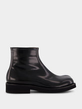 MM6 Maison Margiela Black Leather Ankle Boots with Sculpted Toe